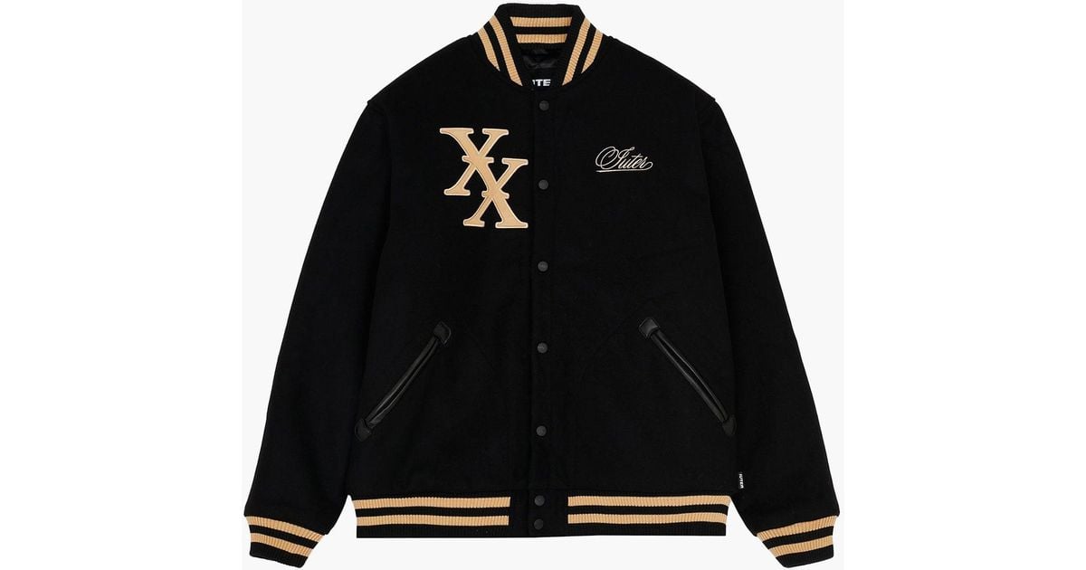 Iuter Leather Xx Anniversary Varsity Jacket in Black for Men - Save 1% ...
