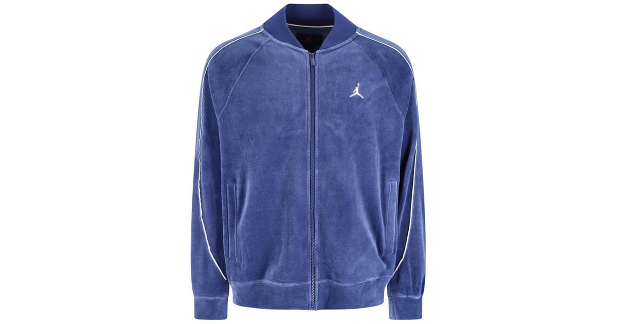 Nike 'Jordan Track' Velour Sporty Jacket in Blue for Men | Lyst