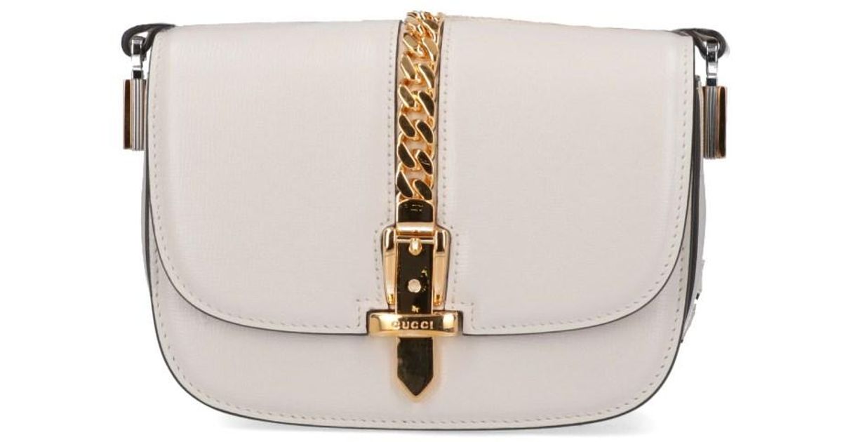 Gucci Sylvie Mini Shoulder Bag in White Lyst UK