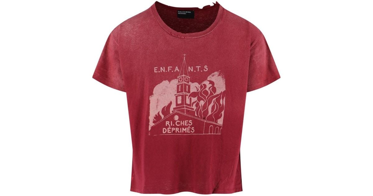 enfants riches deprimes burning tシャツ Buy Enfants Riches Déprimés Burning Church T-Shirt 'Dark Scarlet