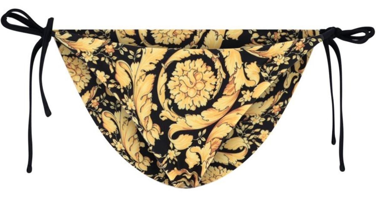 Bottom Bikini "Barocco"Versace in Materiale sintetico di colore Nero | Lyst