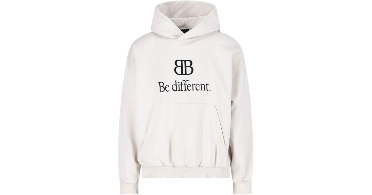 Balenciaga 'be Different' Hoodie in White for Men | Lyst