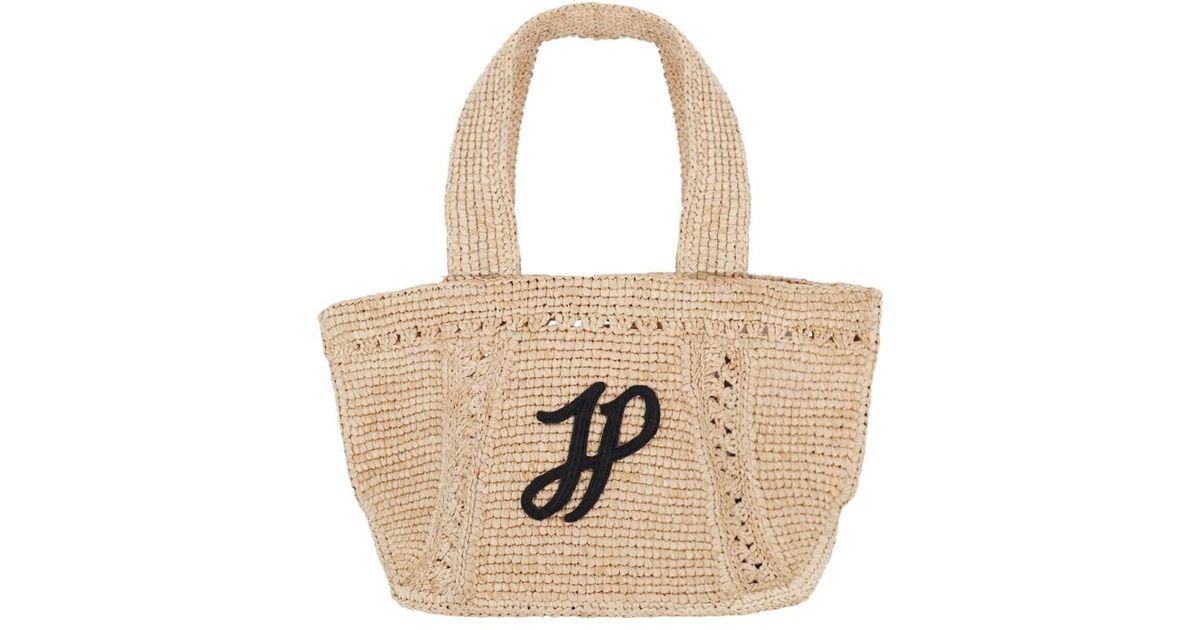 トートバッグ PATOU LARGE RAFFIA MONOGRAM JP TRAPEZE TOTE BAG Patou | Large JP monogram trapeze tote in raffia