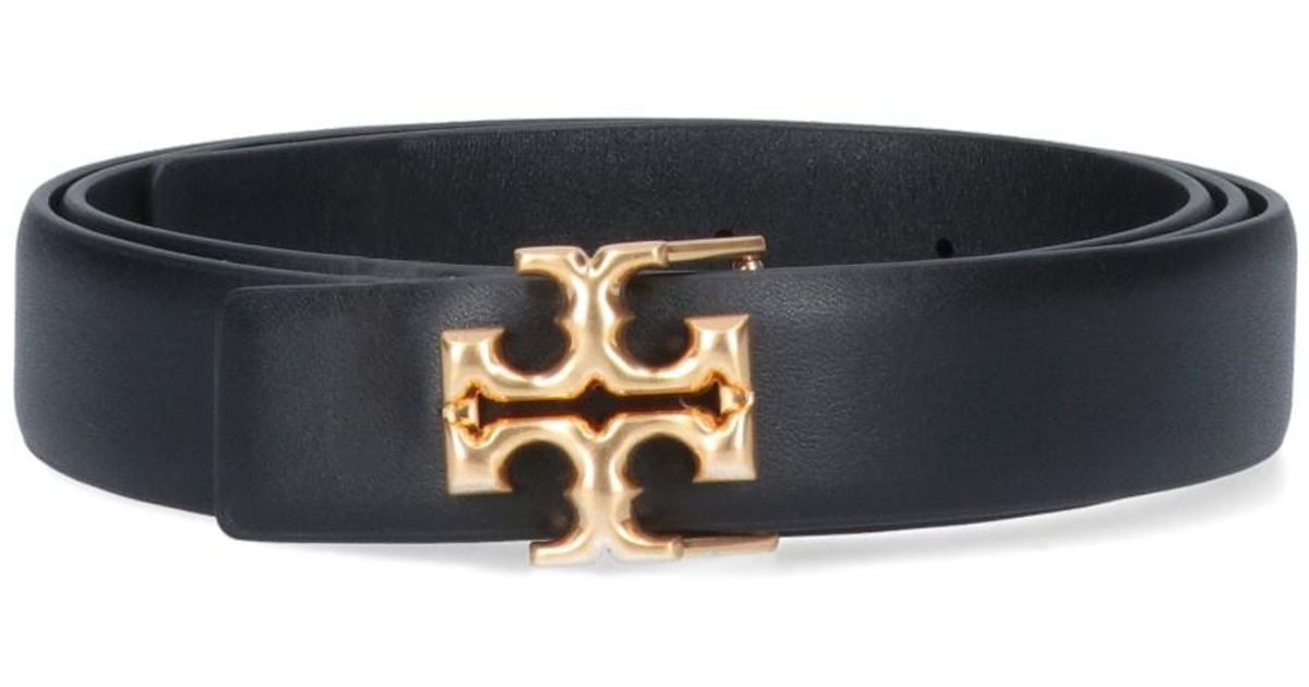Tory Burch Logo Belt in Black | Lyst