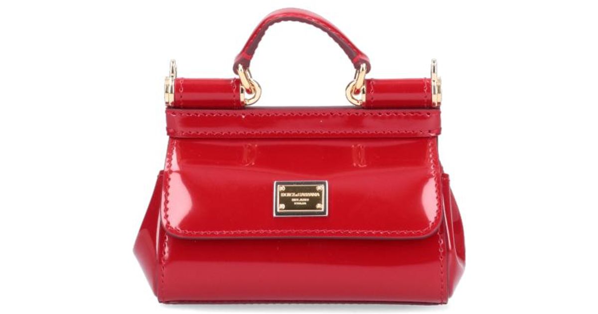 Dolce & Gabbana Sicily Small Handbag Hand Bags Fuchsia in Red