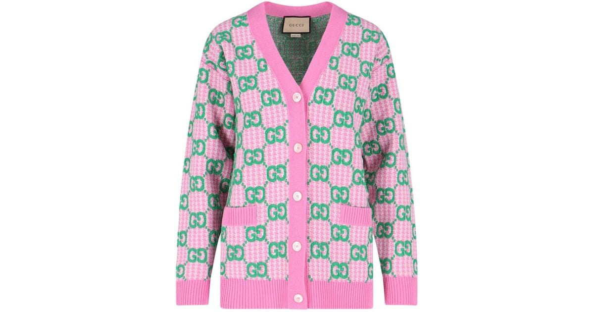 Gucci Gg Cardigan in Pink Lyst