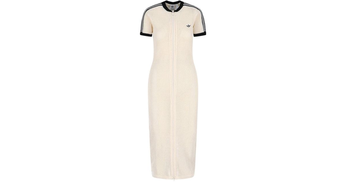 adidas 'Premium Crochet' Maxi Dress in White | Lyst