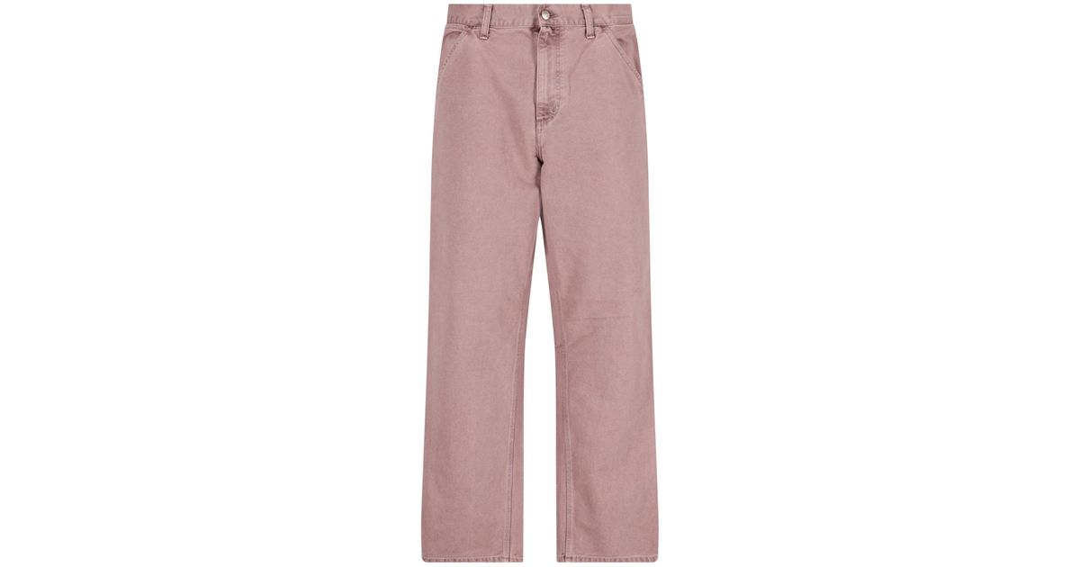 Carhartt WIP 'single Knee' Pants in Pink for Men | Lyst