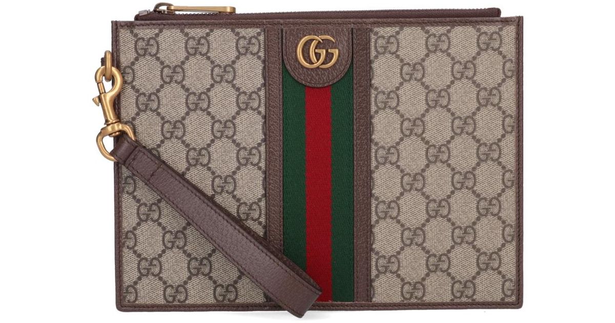 Gucci Ophidia Pouch W/ Web Gg Supreme in Natural for Men Lyst