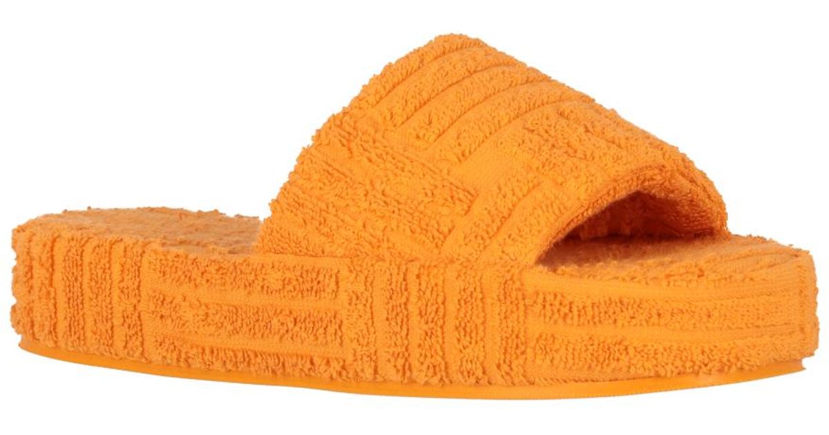 Bottega Veneta 'resort Sponge' Slide Sandals in Orange | Lyst