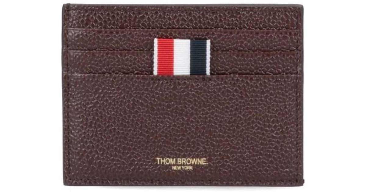 Thom Browne Tricolor Detail Card Holder in Purple for Men | Lyst