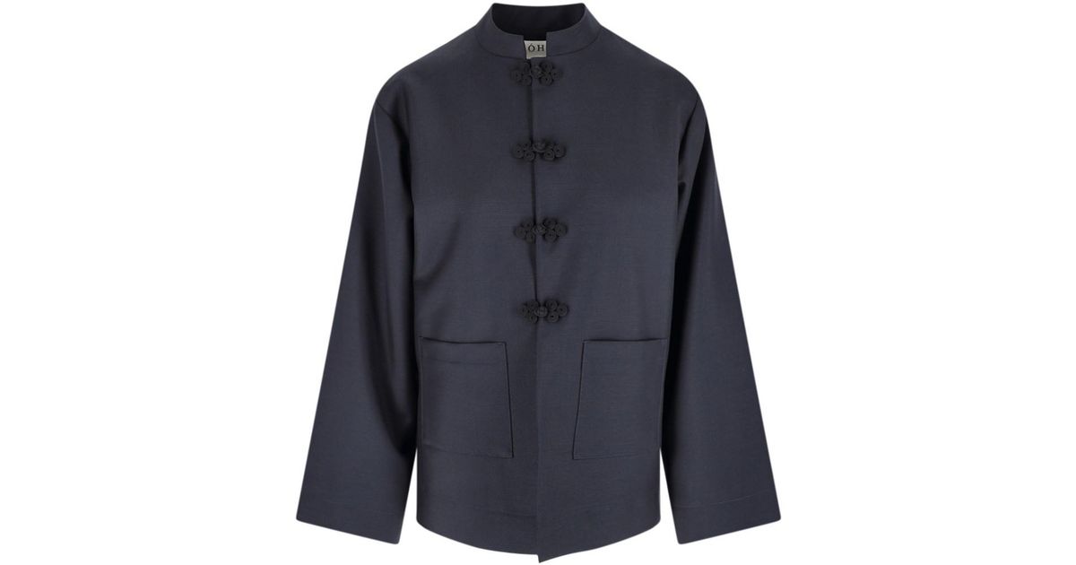 Blue Roo Mandarin Rohe 'Mandarin' Jacket in Blue | Lyst