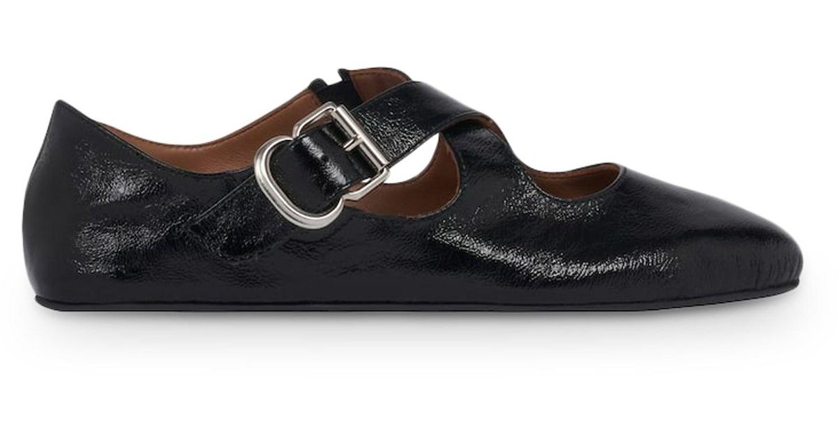 Alaïa Cross Ballerinas in Black | Lyst