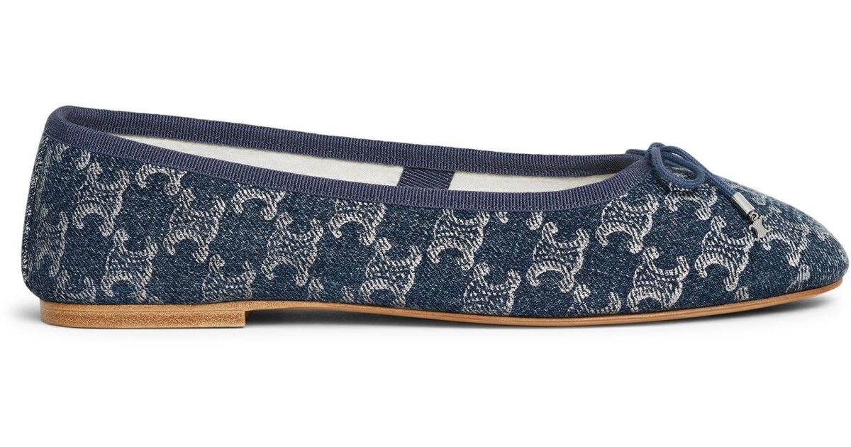 【直営・関税送料込】Les ballerines Celin Celine Les Ballerines Ballerina With Triomphe Lace-up In