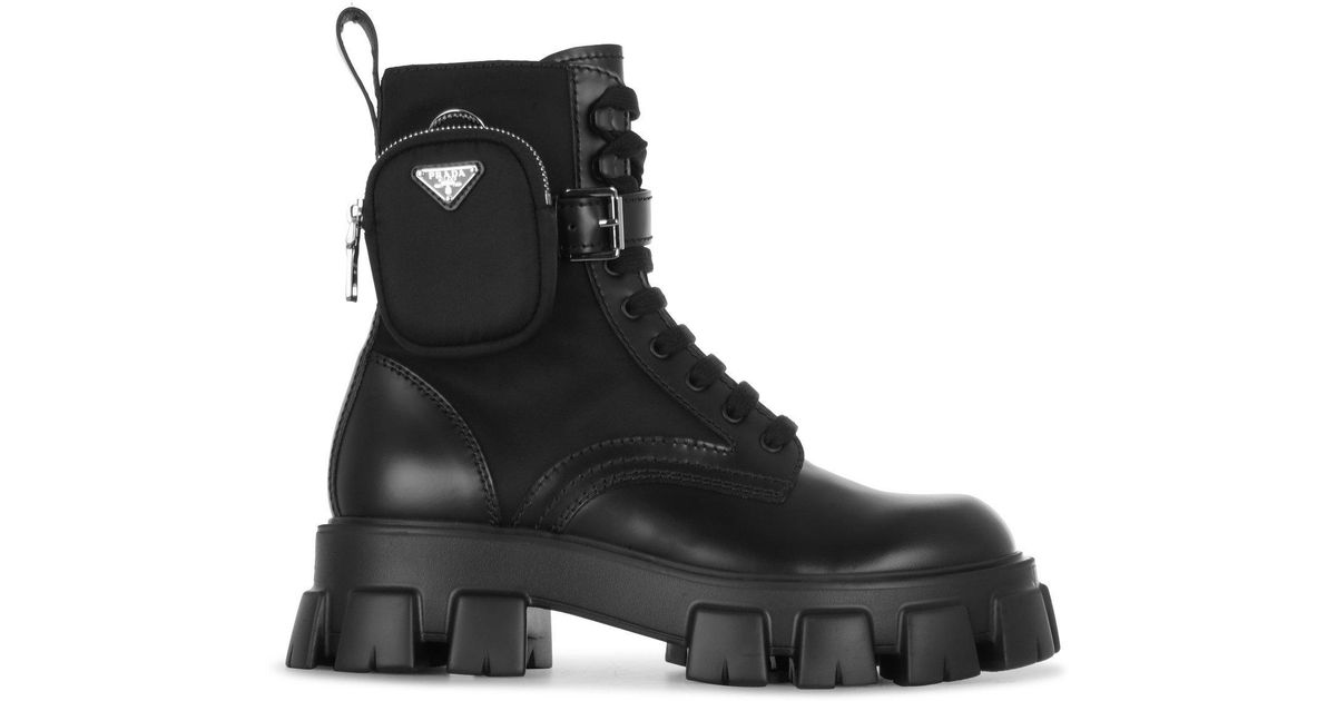 prada combat boots with pouch