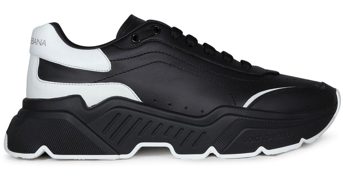 Dolce & Gabbana Day Master Two-tone Leather Sneakers in Black for Men