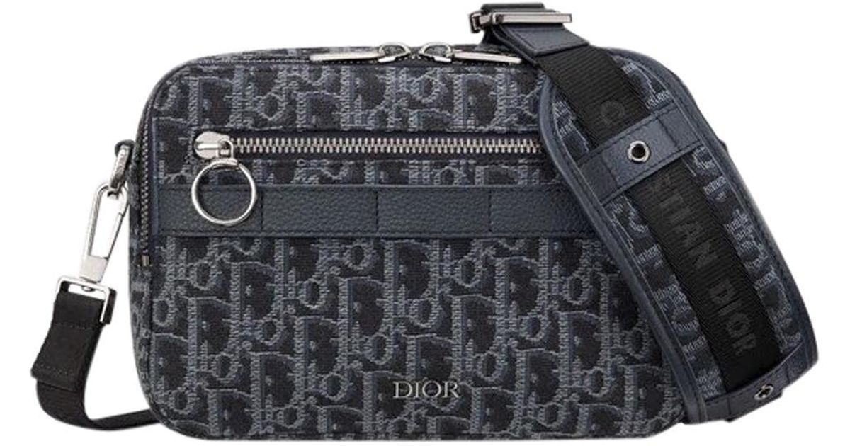 Dior Safari Square Oblique Messenger Bag in Black for Men