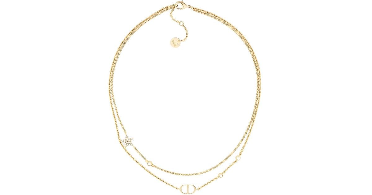 Dior Double Petit Cd Necklace in Metallic | Lyst