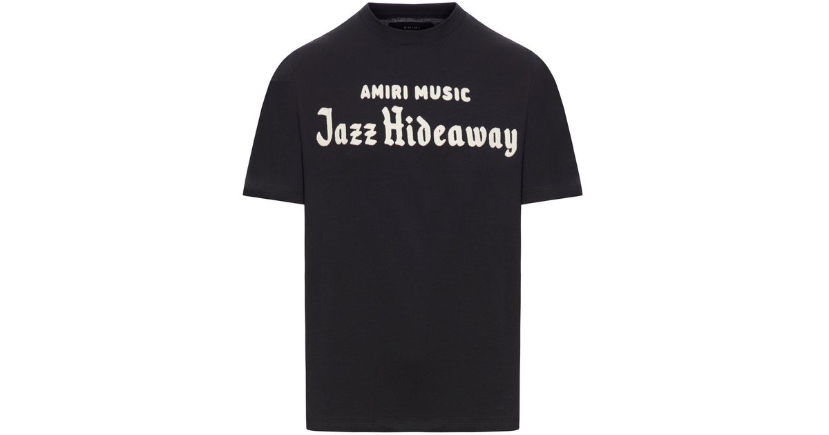Amiri 'Jazz' Black Viscose Blend T-Shirt Men