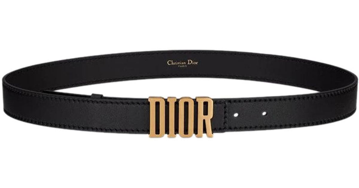 Dior Calfskin D-fence Belt in Black | Lyst