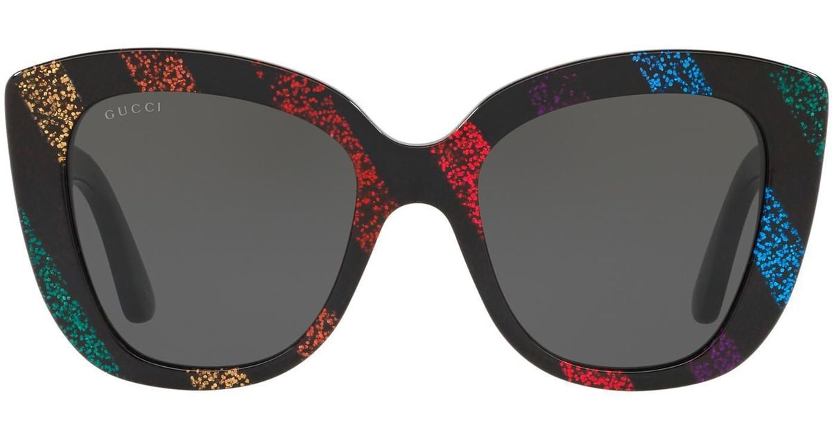 Gucci GG0327S 003 Women's Sunglasses Multicolor Size 52 - Free Rx 