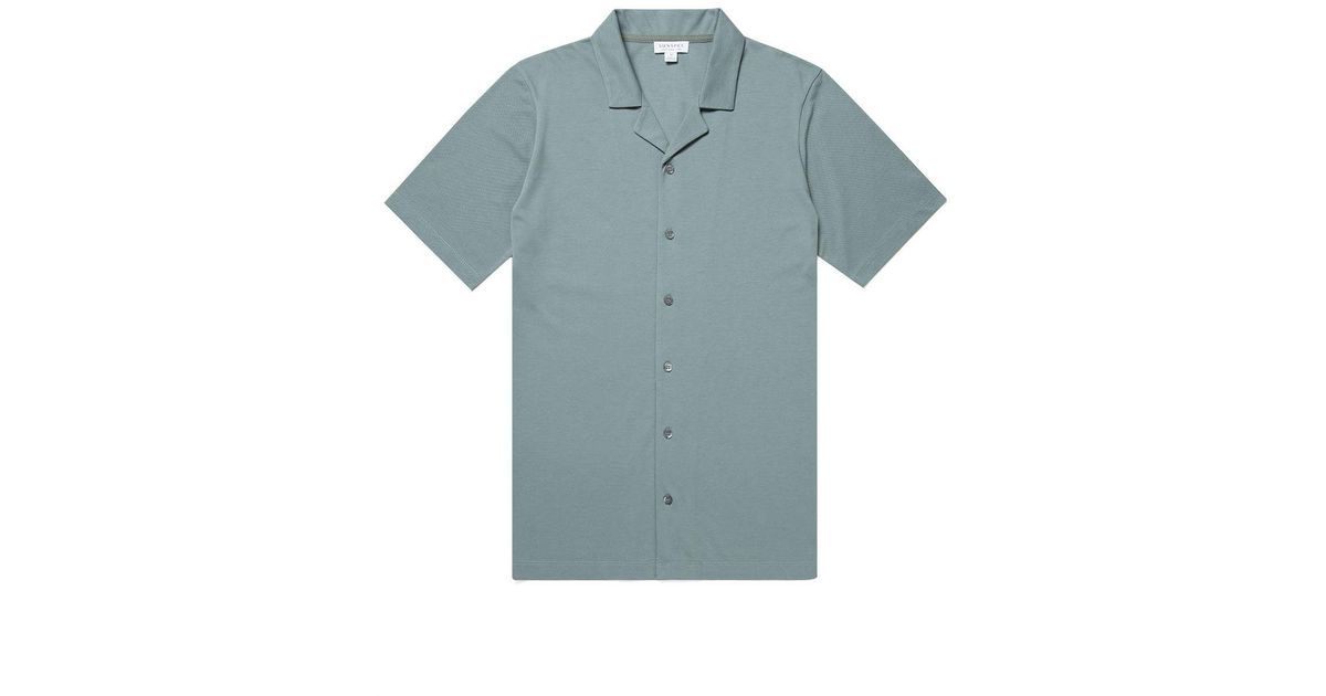 sunspel camp collar shirt