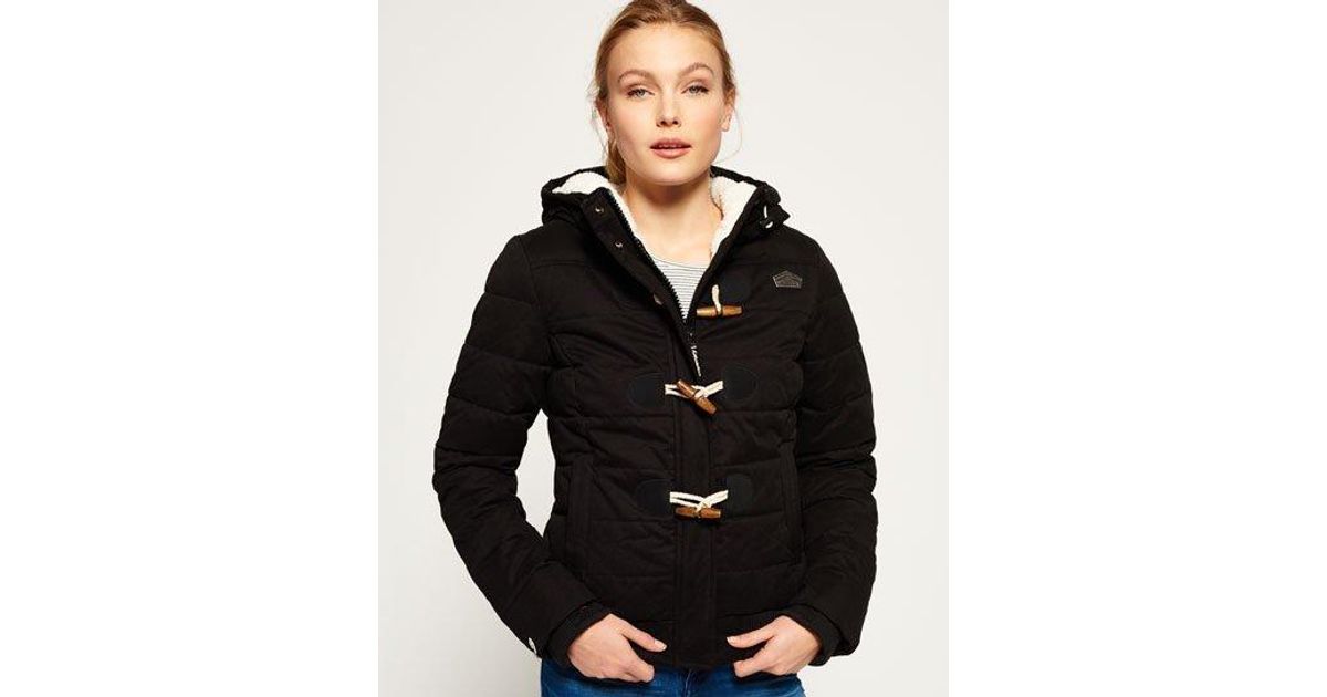 superdry microfibre toggle puffer jacket