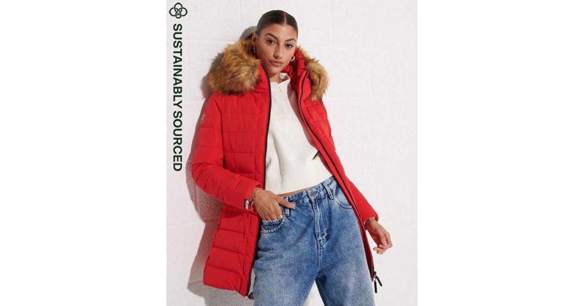 arctic tall puffer coat superdry