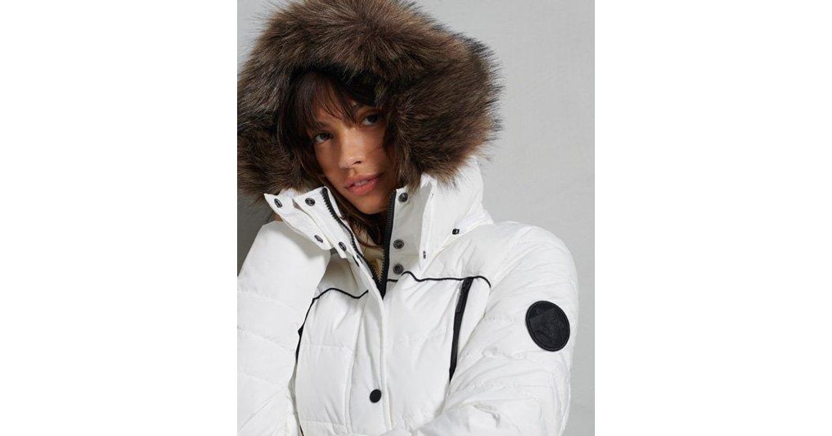 Superdry Synthetic Glacier Padded Jacket in White - Lyst
