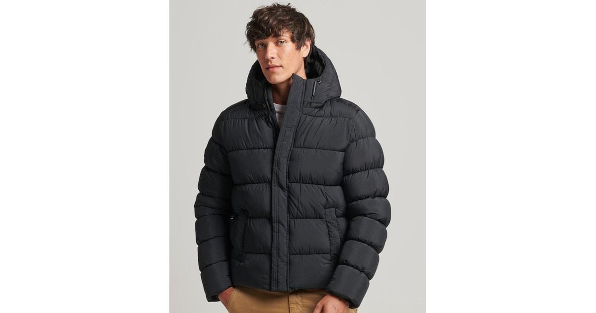 Superdry Hooded Xpd Sports Puffer Jacket Black for Men | Lyst