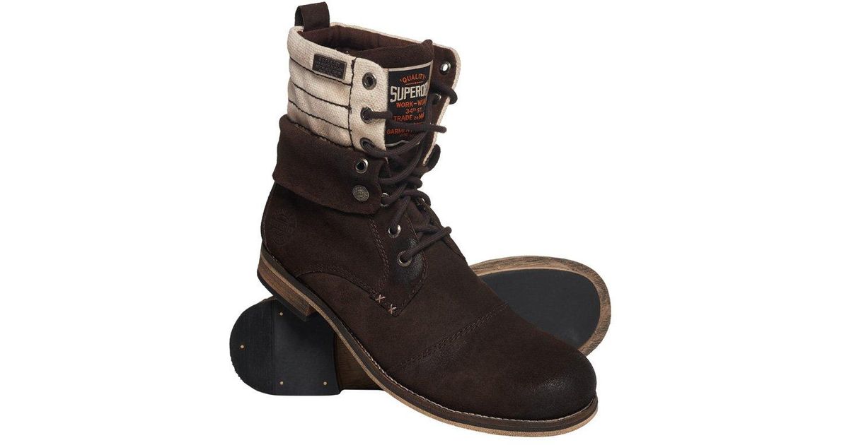 Superdry Mid Trawler Boots in Brown for Men | Lyst UK