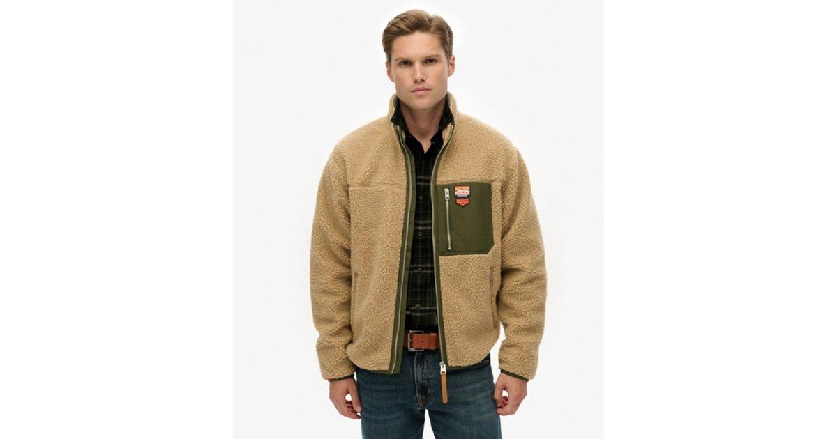 Homme Veste Polaire Borg Vintage Retro Taille Superdry pour homme
