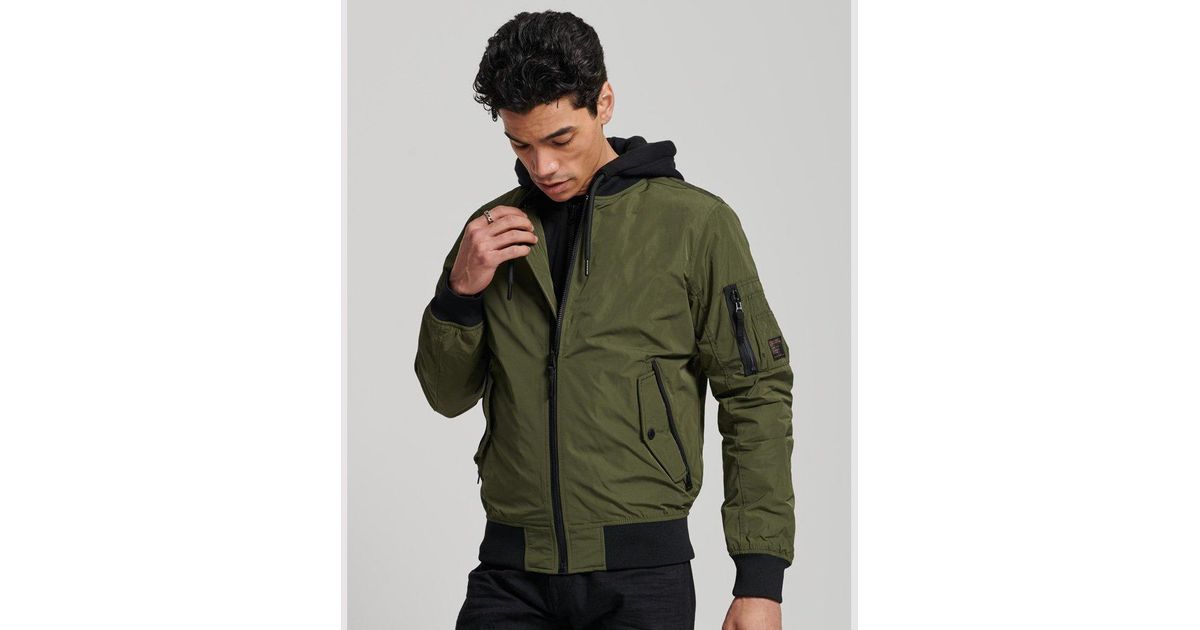 Superdry Military Flight Bomber Jacket Khaki in Green for Men Lyst