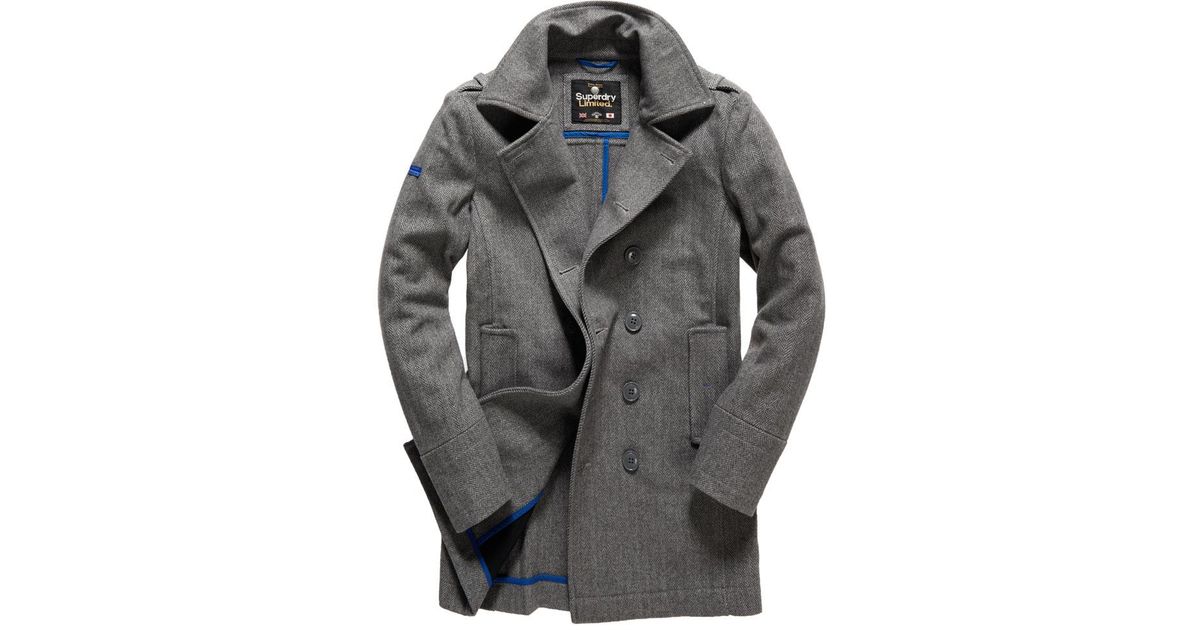 grey superdry coat