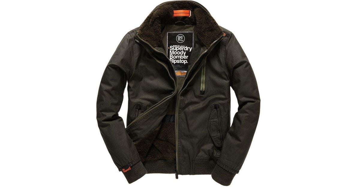 Superdry Moody Ripstop Bomber Jacket Green in Black for Men | Lyst