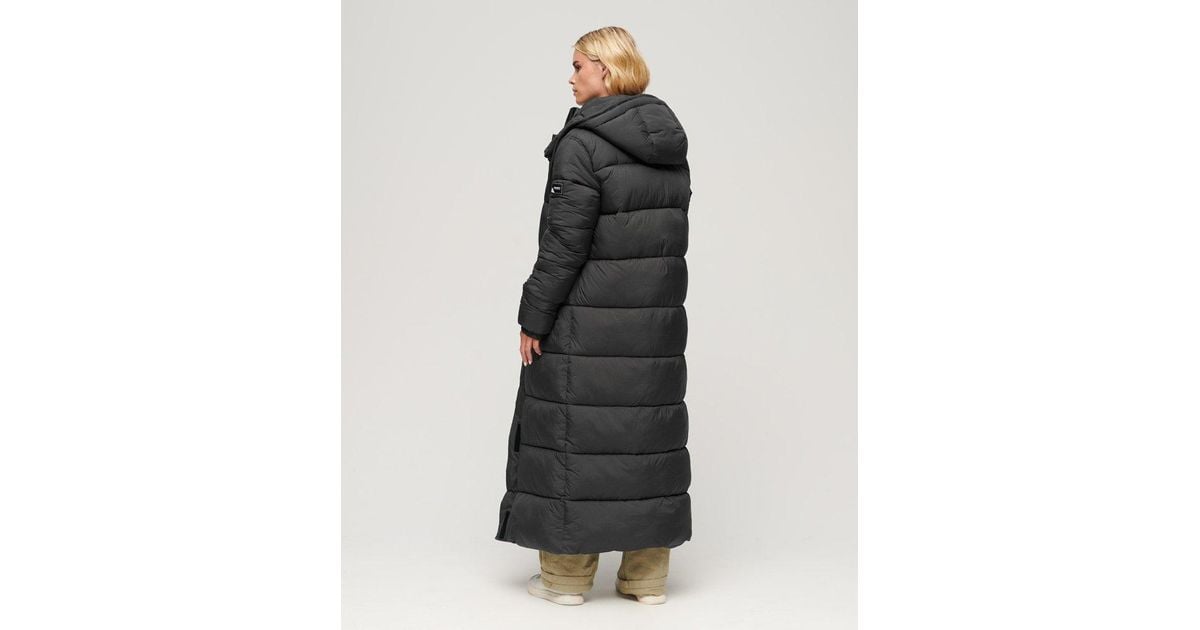 Superdry Ripstop Longline Puffer Coat Black | Lyst