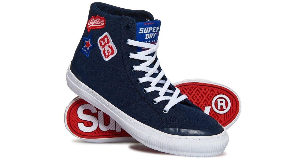 Superdry Lace Pacific Hi Top Trainers in Navy (Blue) - Lyst