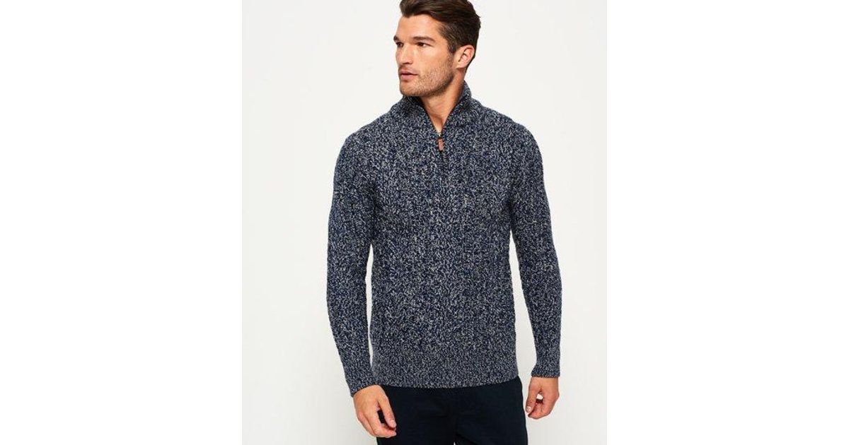 Superdry Jacob Heritage Henley Sweater in Blue for Men - Lyst
