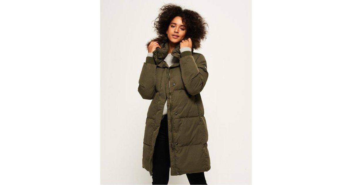 Superdry Cocoon Parka Jacket in Green - Lyst