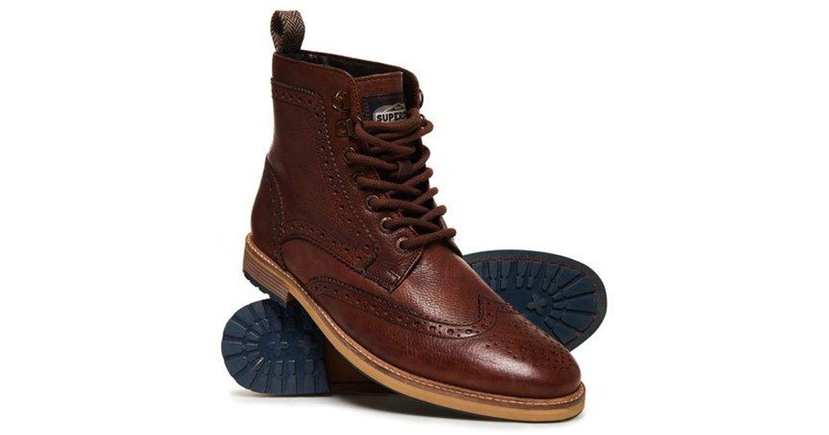 Superdry Leather Shooter Boots in Brown for Men | Lyst UK