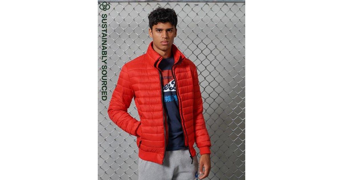 Superdry Synthetic Fuji Bomber Jacket in Red for Men | Lyst