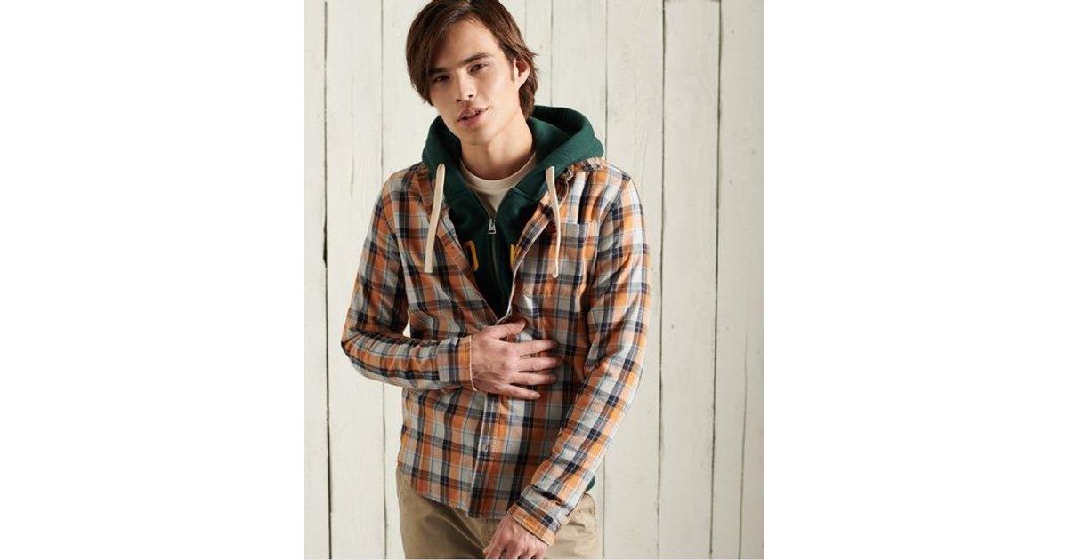 superdry lumberjack shirt with hood