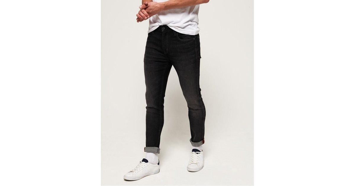 Superdry Slim Tyler Comfort Jeans Black for Men | Lyst