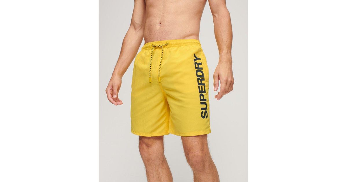 Superdry Sport Graphic 17" Swim Shorts Yellow for Men | Lyst