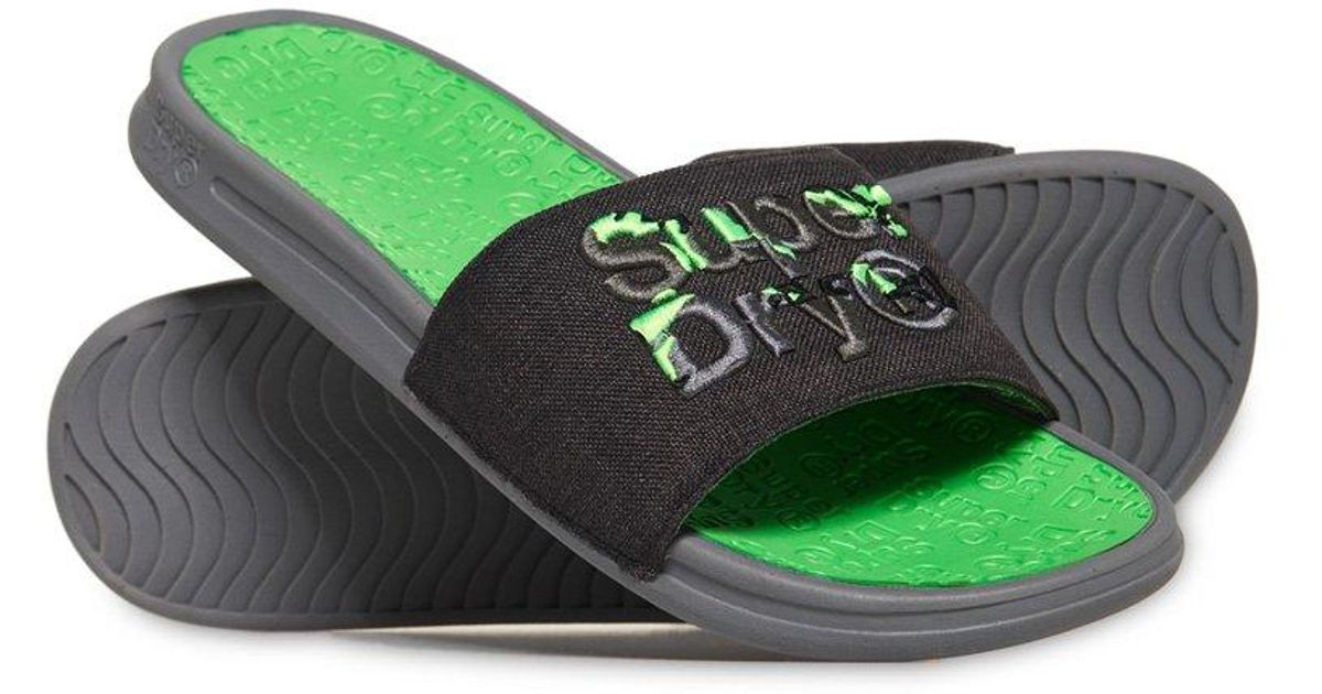 superdry premium crewe sliders with velcro fastening