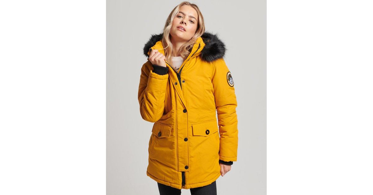Superdry ashley everest coat yellow sale