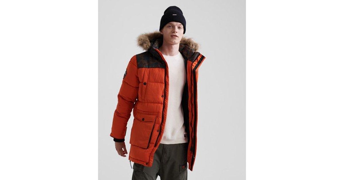 Superdry Fleece Sd Explorer Parka Jacket in Orange for Men | Lyst