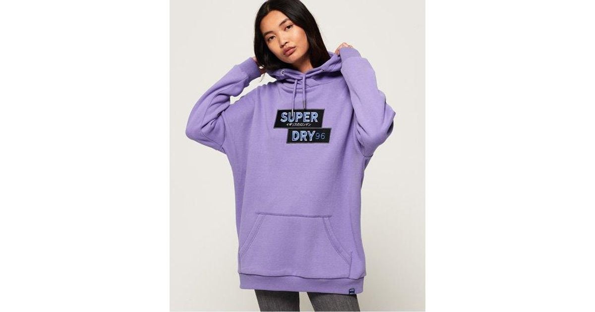 purple superdry hoodie