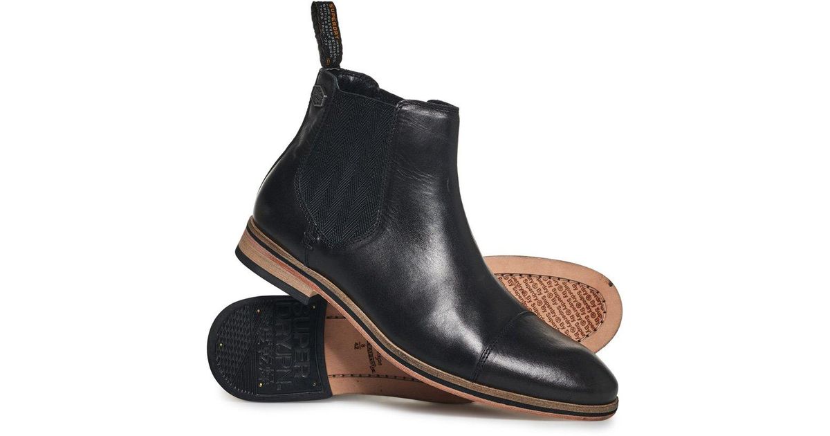 Superdry Leather Meteora Chelsea Boots in Black for Men - Lyst
