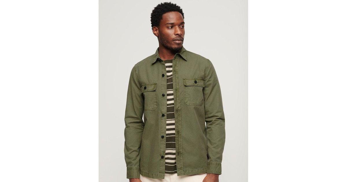 superdry khaki shirt
